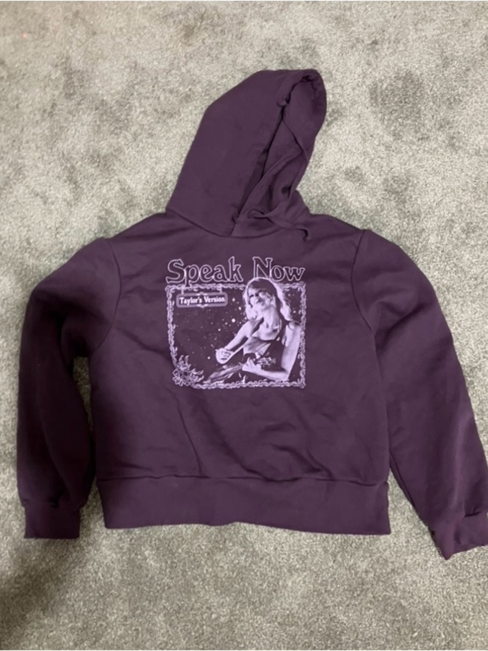 Size L - Taylor Swift Speak Now Graphic Hoodie Sweatshirt - Purple - Like New